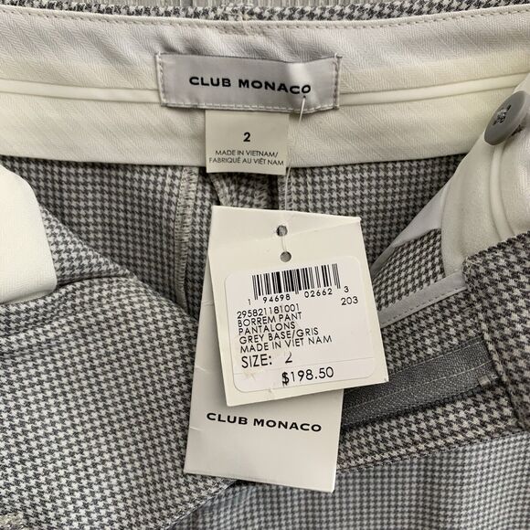 Club Monaco Borrem Pant Gray Houndstooth Size 2 NWT - Picture 5 of 8